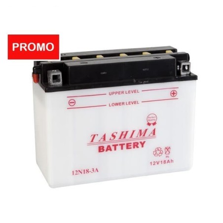 Batterie 12N18-3A TASHIMA LIVRÉE AVEC ÉLECTROLYTE