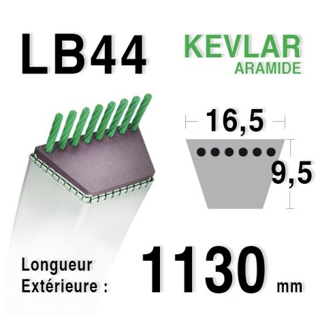 Courroie lb44 - 16,5 mm x 1145 mm