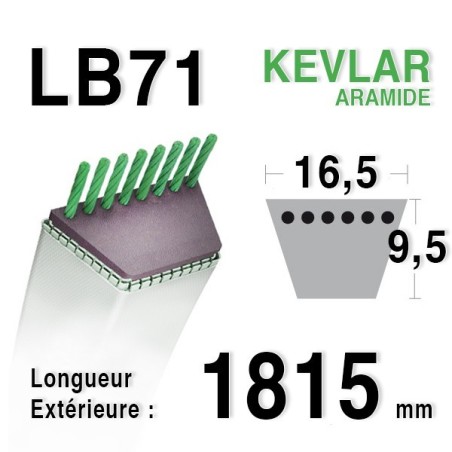 Courroie lb71 - 16,5 mm x 1815 mm