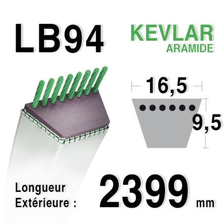 Courroie lb94 - 16,5 mm x 2399 mm