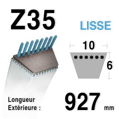 Courroie Z35 - 10 mm x 927 mm