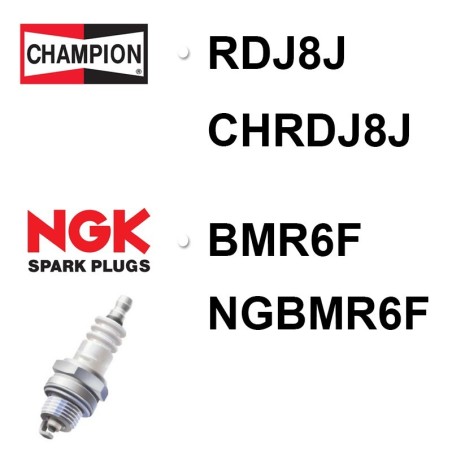 Bougie TASHIMA - CHAMPION RDJ8J - CHRDJ8J NGK BMR6F - NGBMR6F