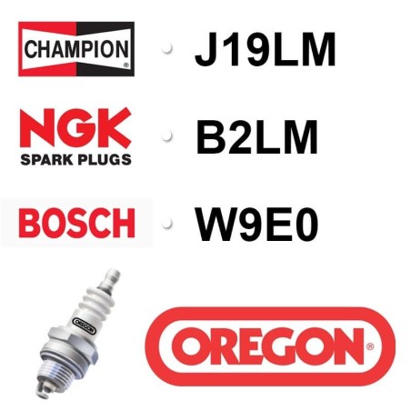 Bougie OREGON - CHAMPION j19lm NGK b2lm BOSCH w9e0