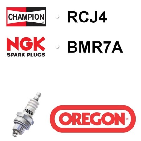 Bougie OREGON - CHAMPION rcj4 NGK bmr7a