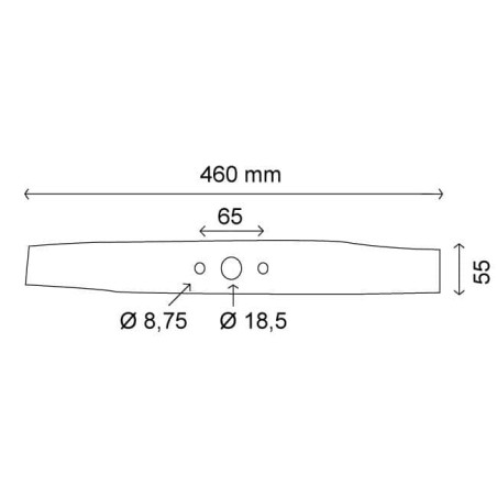 Lame plate 46 cm coupe droite CASTELGARDEN 82004344 - n92 - j92 - tc92 - xg175