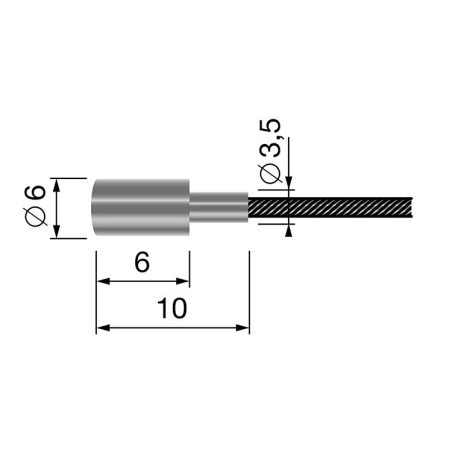 Câble souple 19 fils - Longueur 2500 mm - Diamètre 2 mm