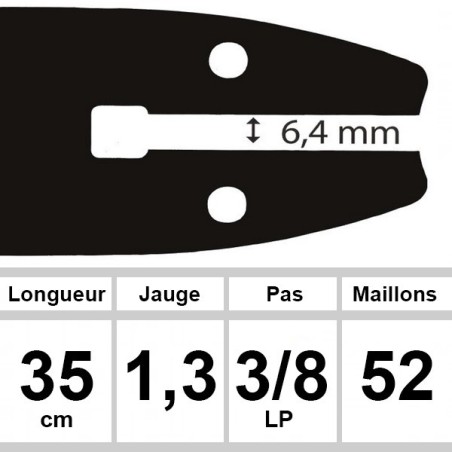 Guide OZAKI 35  cm 3/8LP 1,3mm