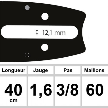 Guide OZAKI 40 cm 3/8 1,6mm