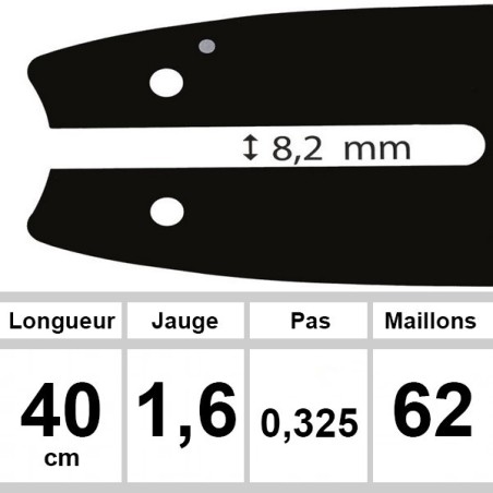 Guide OZAKI 40 cm 0.325 1,6mm