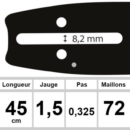 Guide OZAKI 45 cm 0,325 1,5mm