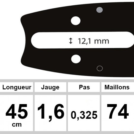 Guide OZAKI 45 cm 0,325 1,6mm