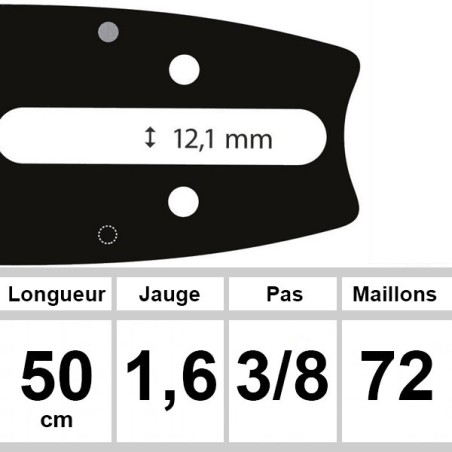 Guide OZAKI 50 cm 3/8 1,6mm