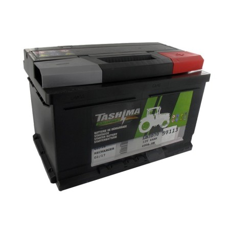 Batterie 12V 64A/H - borne + à droite - TASHIMA