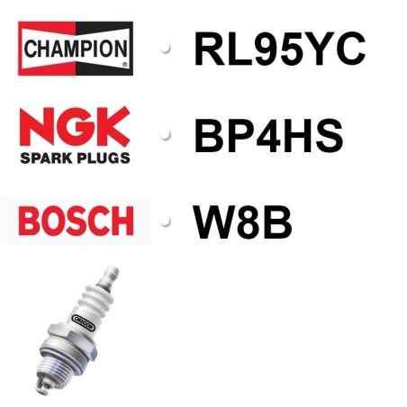 Bougie CHAMPION rl95yc NGK bp4hs BOSCH w8b