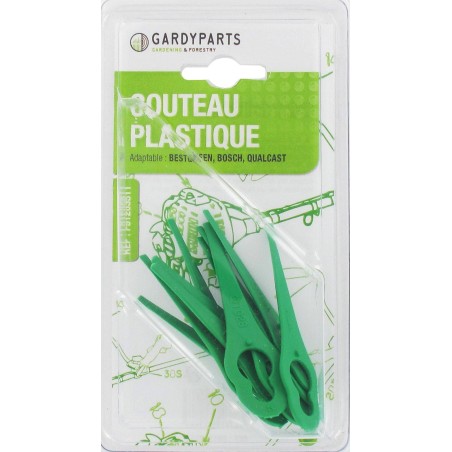 Jeu de 10 couteaux plastiques BESTGREEN - BOSCH - QUALCAST F016800177 - F0161020390 -Q02100