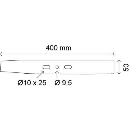 Lame plate universelle 40 cm