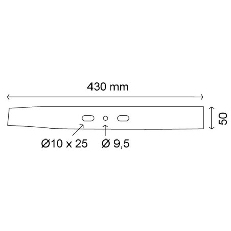 Lame plate universelle 43 cm