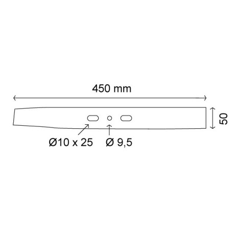 Lame plate universelle 45 cm