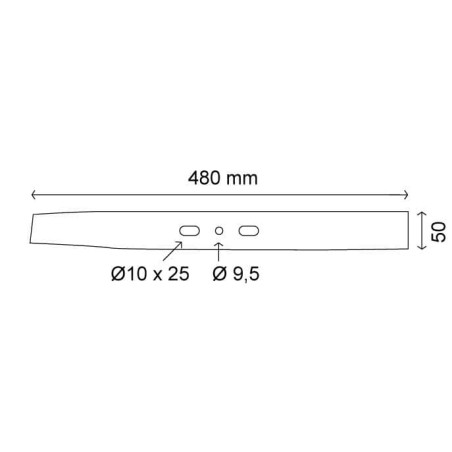 Lame plate universelle 48 cm