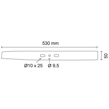 Lame plate universelle 53 cm