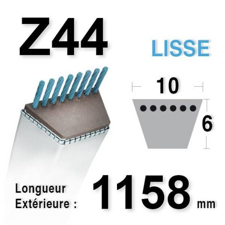 Courroie 10mm x 1158mm - Z44