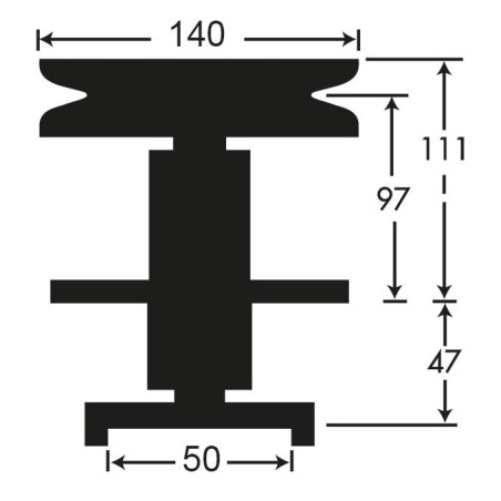 Palier avec poulie diamètre 140 CAST - DYNAMARK - AMF - NOMA 327519 - 307354 - 56424 HUSQVARNA 533317705