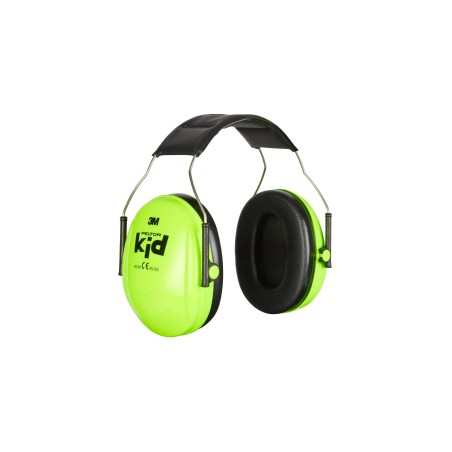 Casque anti-bruit 3M Peltor modèle enfant vert néon