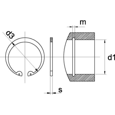 Circlip intérieur inoxydable 17mm UNIVERSEL 47217RVS