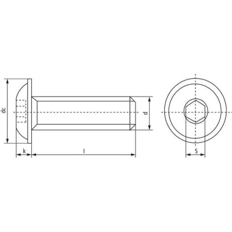 Vis UNIVERSEL ISO7380ULF1650109