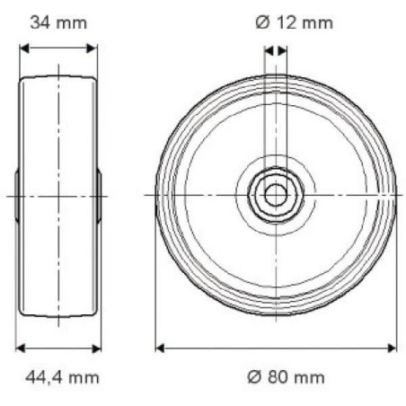 Roue 80mm TENTE UOR080341244