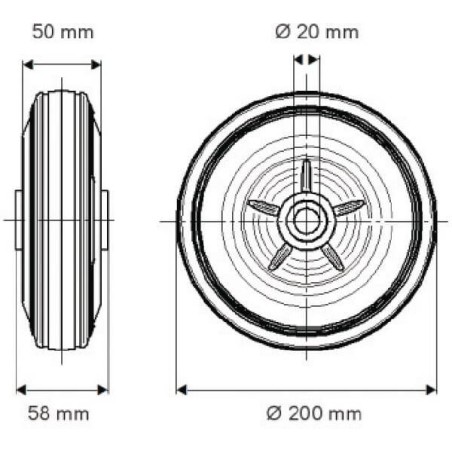 Roue 200mm TENTE DVR200502058