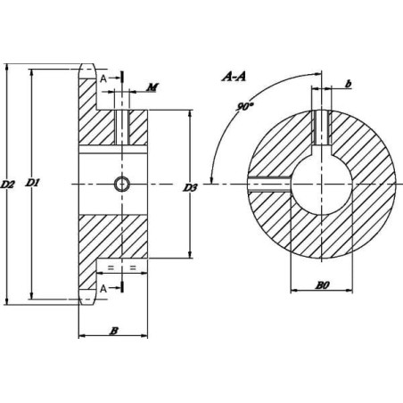 Pignon simplex 22 dents chaîne 1/2" UNIVERSEL SE122225