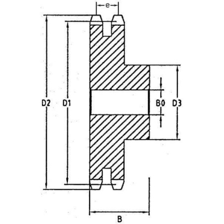 Pignon duplex 16 dents chaîne 1/2" UNIVERSEL SD1216