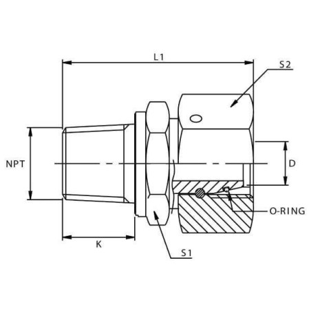 Adaptateur tournant VOSS EGESD8S14NPT