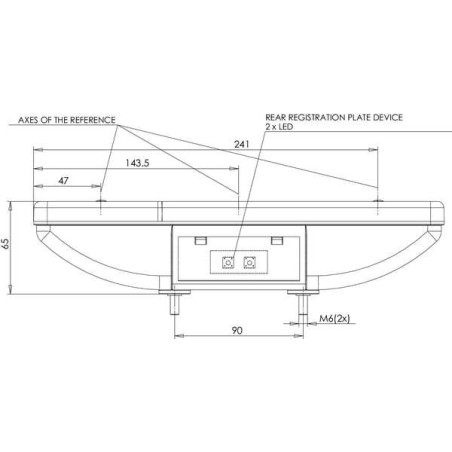 Feu arrière LED rectangle gauche 5 plots UNIVERSEL LA40020