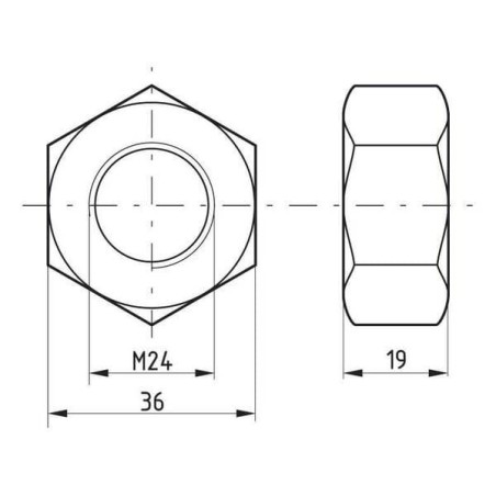 Écrou hexagonal M24x3,00 UNIVERSEL 93424B