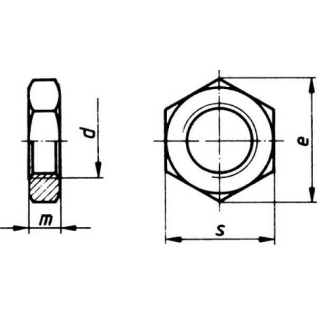 Écrou hexagonal bas M36x3,00 UNIVERSEL 936363B