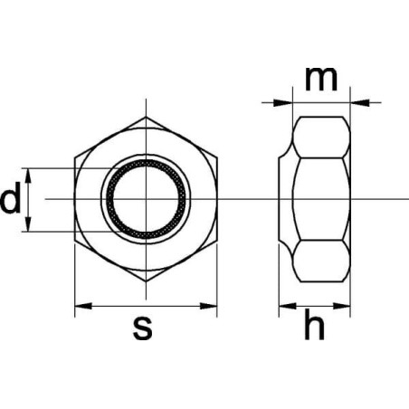 Écrou hexagonal autobloquant UNIVERSEL 9857