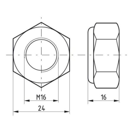 Écrou hexagonal autobloquant UNIVERSEL 98516