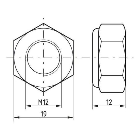 Écrou hexagonal autobloquant UNIVERSEL 98512125