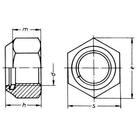 Écrou hexagonal autobloquant M20x2,50 UNIVERSEL 98220P001