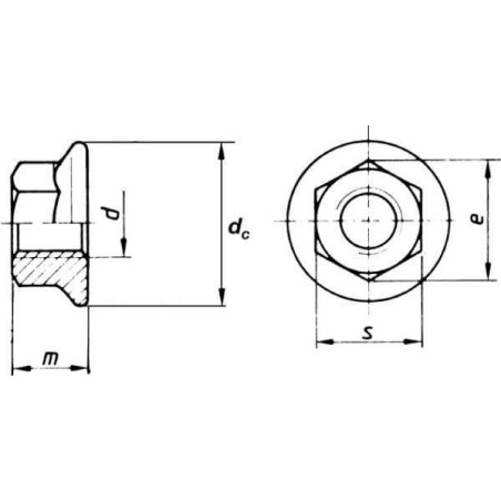 Écrou bride M4x0,70 UNIVERSEL 6923T4