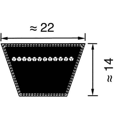 Courroie trapézoïdale C72 22x1829 OPTIBELT VB221829