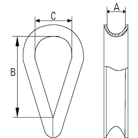 Cosse-coeur zingué 6mm UNIVERSEL WT06