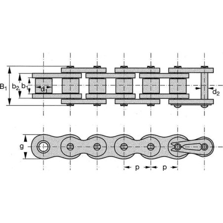 Chaîne à rouleaux REX-PRO KE1172