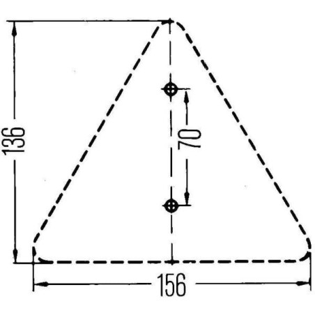 Catadioptre triangle rouge 135x156mm à visser HELLA 8RA002020002