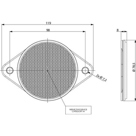 Catadioptre rond rouge diamètre 75mm à visser GOPART LA75018