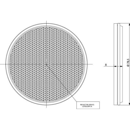 Catadioptre rond orange diamètre 75mm GOPART LA75023