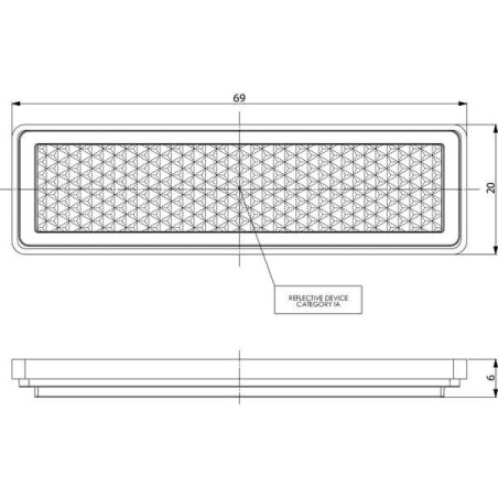 Catadioptre rectangle orange GOPART LA75008