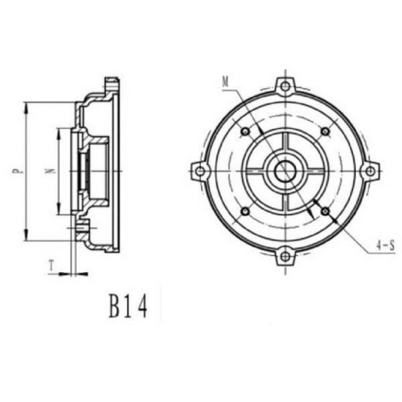 Bride moteur UNIVERSEL EM990B14FLAKR